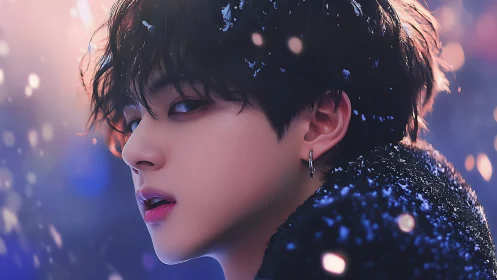 Softly lit winter portrait captures reflective quiet emotion