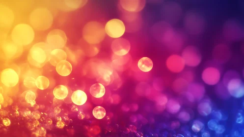 Vibrant bokeh lights in abstract gradient, dreamy digital art style.