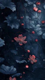 Midnight pond blossoms drifting through tangled moonlit vines.