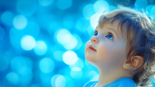 Child's Wonder in Blue Light.