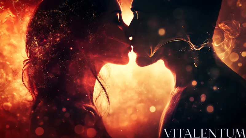 Passionate Embrace Ablaze With Luminous Fire Energy