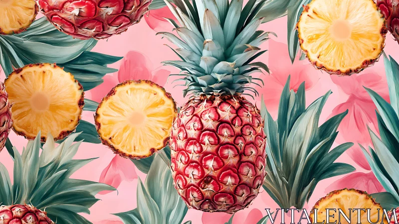 Pineapple daydream parade on cotton candy skies of summer.