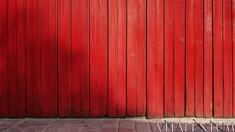 Weathered red wooden planks form a rustic vertical wall.