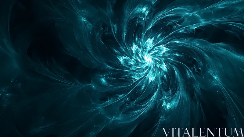 Celestial teal vortex swirling through digital deep space.