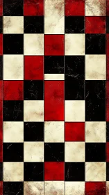 Weathered tricolor grid with distressed rectilinear tiling.