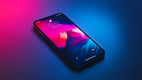 Smartphone's Vibrant Glow Meets Modern Design.