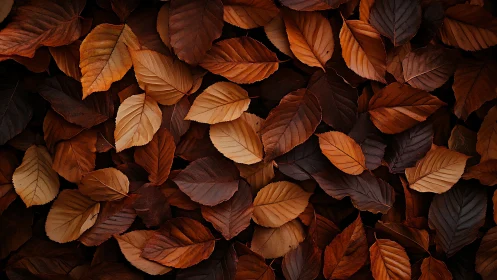 Autumn beech leaf pattern in layered warm brown tones.