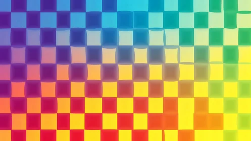 Grid-deformed rainbow gradient squares form smooth optical lattice