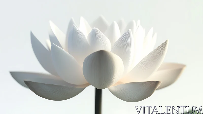 Soft white lotus unfolding in calm, luminous daylight.