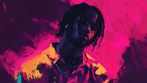 Moody neon portrait immerses a lone figure in electric color