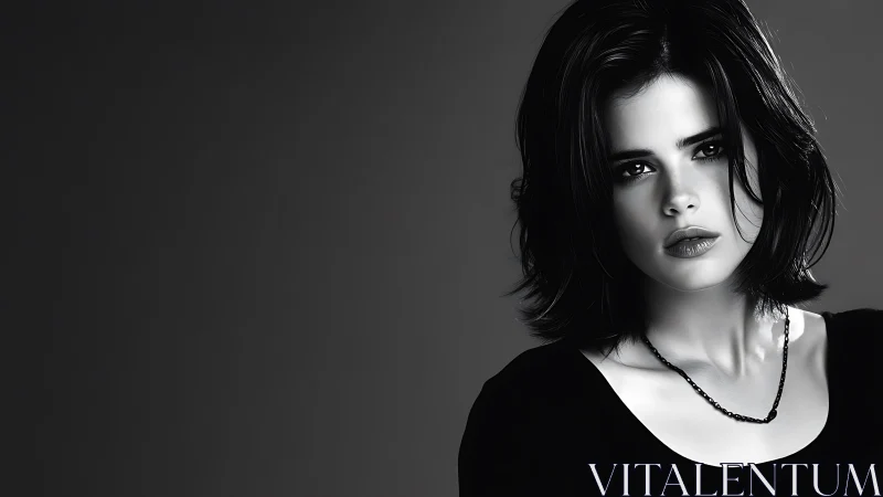 Moody monochrome portrait captures quiet, introspective beauty