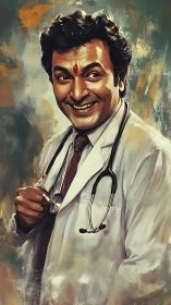 Warm-hearted doctor smiles brightly with reassuring charm