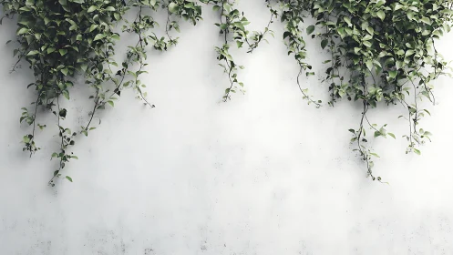 Quiet climbing ivy drapes whispers over a pale wall.