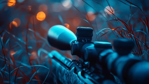 Rifle Scope in Tactical Ambush Position.