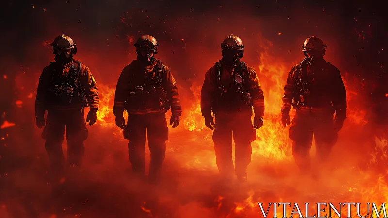 Firefighter Squad Tactical Formation in Extreme Inferno Conditions