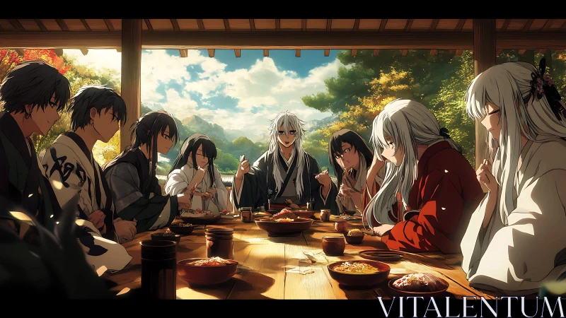 Warm autumn feast gathers friends around a sunlit table