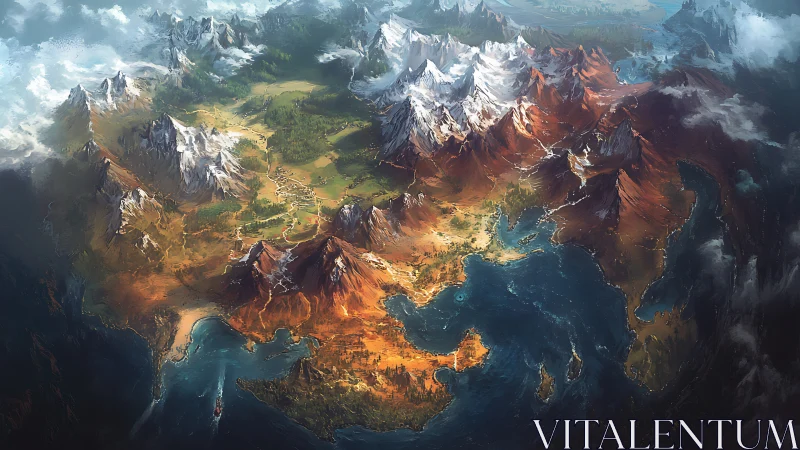 Storyteller’s continent of fire, frost, and whispered seas.