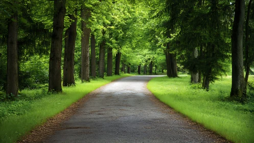 Tree-Lined Path: Where Green Dreams Come True.