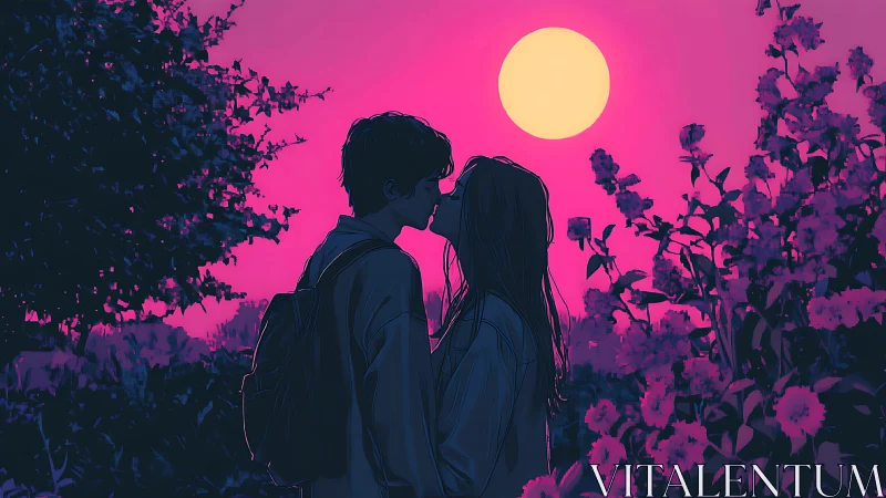 Moonlit Garden Romance Glows in Neon Pink Infinity