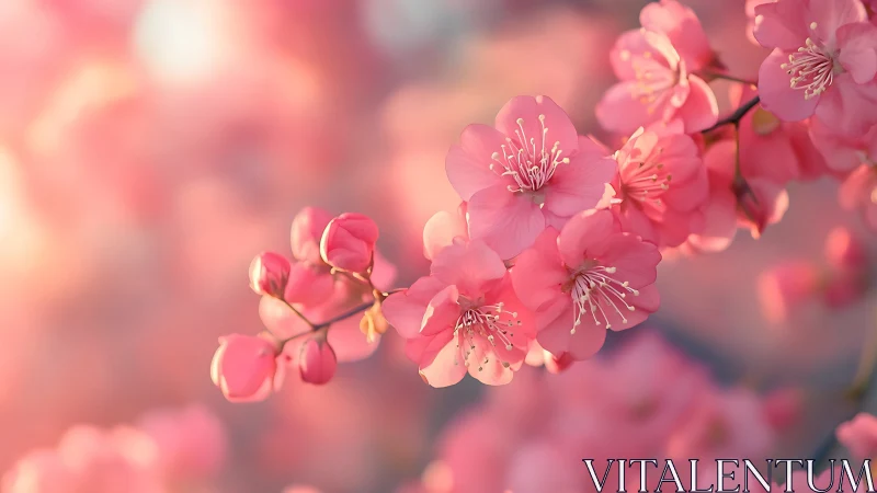 Luminescent Pink Blossoms: Shallow Depth-of-Field Floral Photography Study.