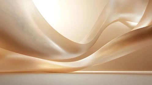 Elegant flowing fabric in soft golden abstract minimalist style.