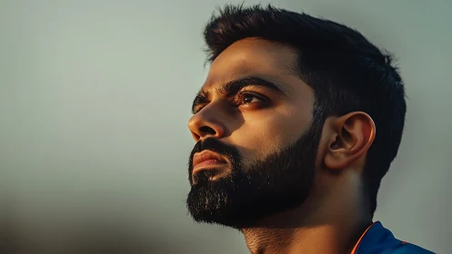 Sunlit resolve sharpens the contemplative gaze of focus