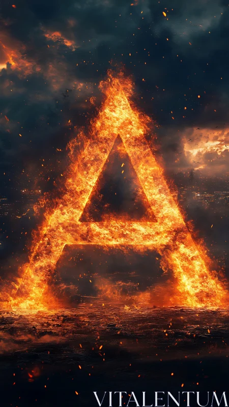 Monumental Fire Triangle Architecture in Apocalyptic Landscape.