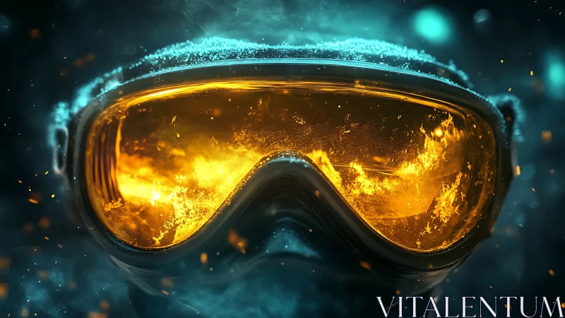 Luminescent Goggles with Dynamic Fire and Cyan Aura