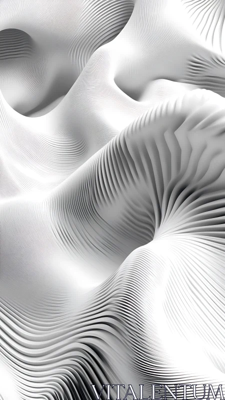 Layered monochrome waves form fluid abstract ridges.