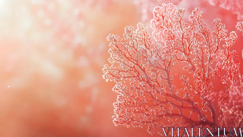 Delicate coral branches glow in warm pastel light.