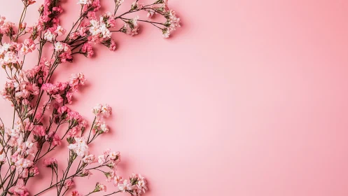 Pink carnations arranged on pastel background.