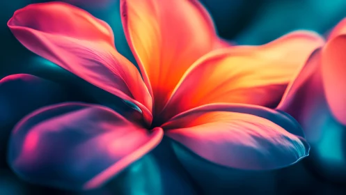 Vibrant Neon Flower with Glowing Petals.