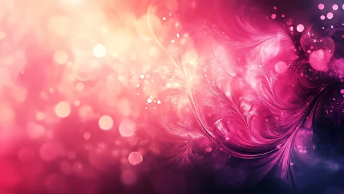 Radiant pink swirls dance through glowing dreamy light