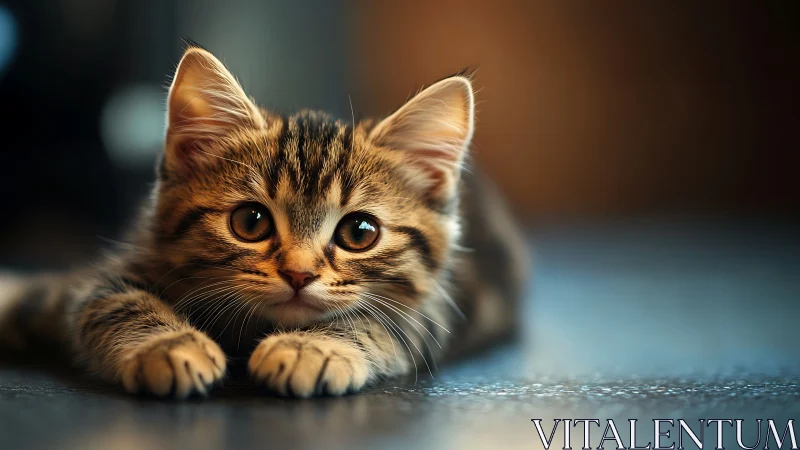 Whisker-Framed Wonder: A Kitten's Contemplative Gaze Unfolds