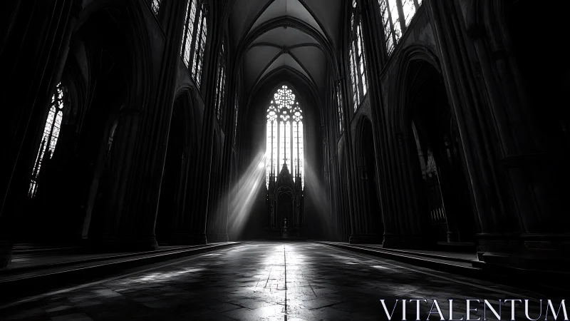 Soft light streaming into a quiet gothic cathedral hall.