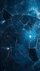 Blue fractured surface with fine crack network pattern.