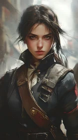 Battle-worn young officer in neo-Napoleonic military uniform