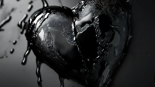 Water droplets cascade across dark spherical form with crystalline surface tension effects.