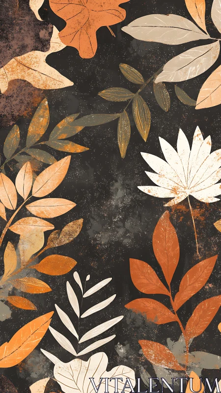 Cozy autumn leaves dancing across a charcoal night sky.