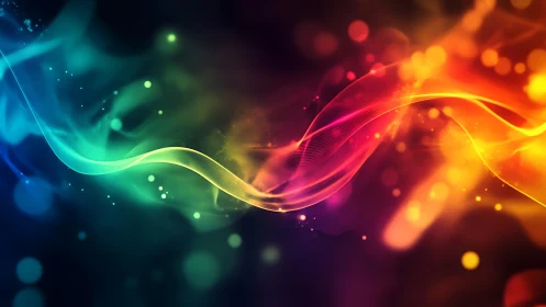 Radiant color waves flow across a luminous abstract space.