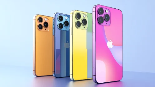 Multi-Hued iPhone Pro Series Variants With Gradient Color Gradations.