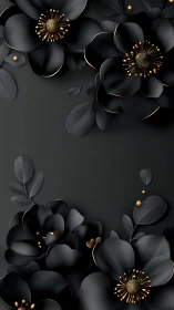Obsidian Blooms Illuminate: Dark Petals Dance With Gold