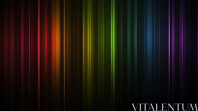 Vertical multicolor light bands on dark gradient background.