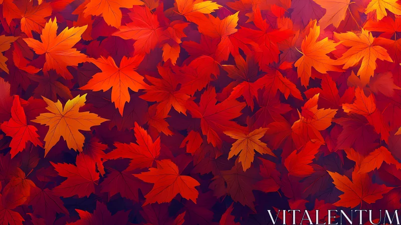 Layered digital maple leaves form dense overlapping pattern