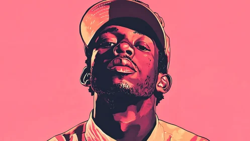 Tilted chin rewrites cool against a candy-pink horizon