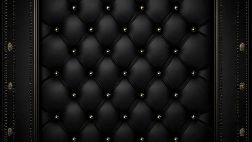 Black padded surface shows tufted grid with metallic studs