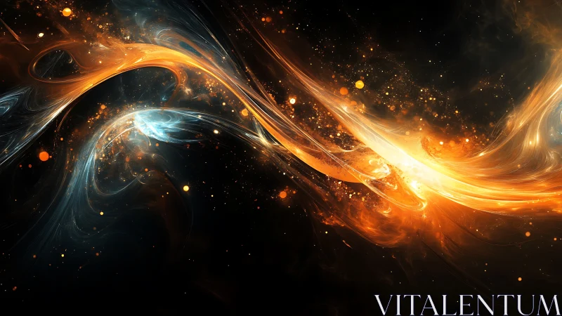 Plasma filaments colliding in luminous cosmic fluid dynamics.