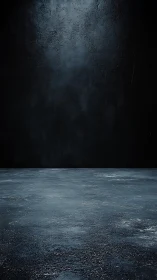 Dark concrete floor and wall backdrop with moody lighting.