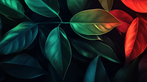 Chromatic foliage study reveals neon-lit botanical surfaces