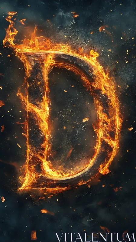 Flaming Capital D: Pyrolytic Typography with Spectral Particle Dispersion Effects